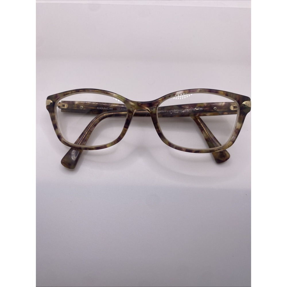 Coach Eyeglasses FRAMES ONLY HC 6065 51-17-135 Confetti Light Brown 367